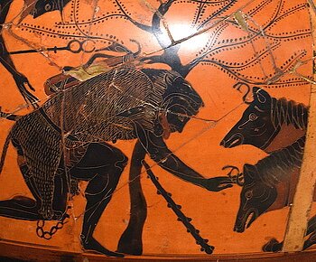 schwarzfigurige Keramik, Puschkin Museum, Moskau, ca. 530 v.Chr. Detail.