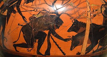 schwarzfigurige Keramik, Puschkin Museum, Moskau, ca. 530 v.Chr. Detail.